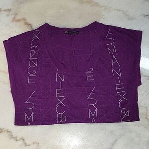 Armani Exchange Shirt, Purple, Sheer, Size S